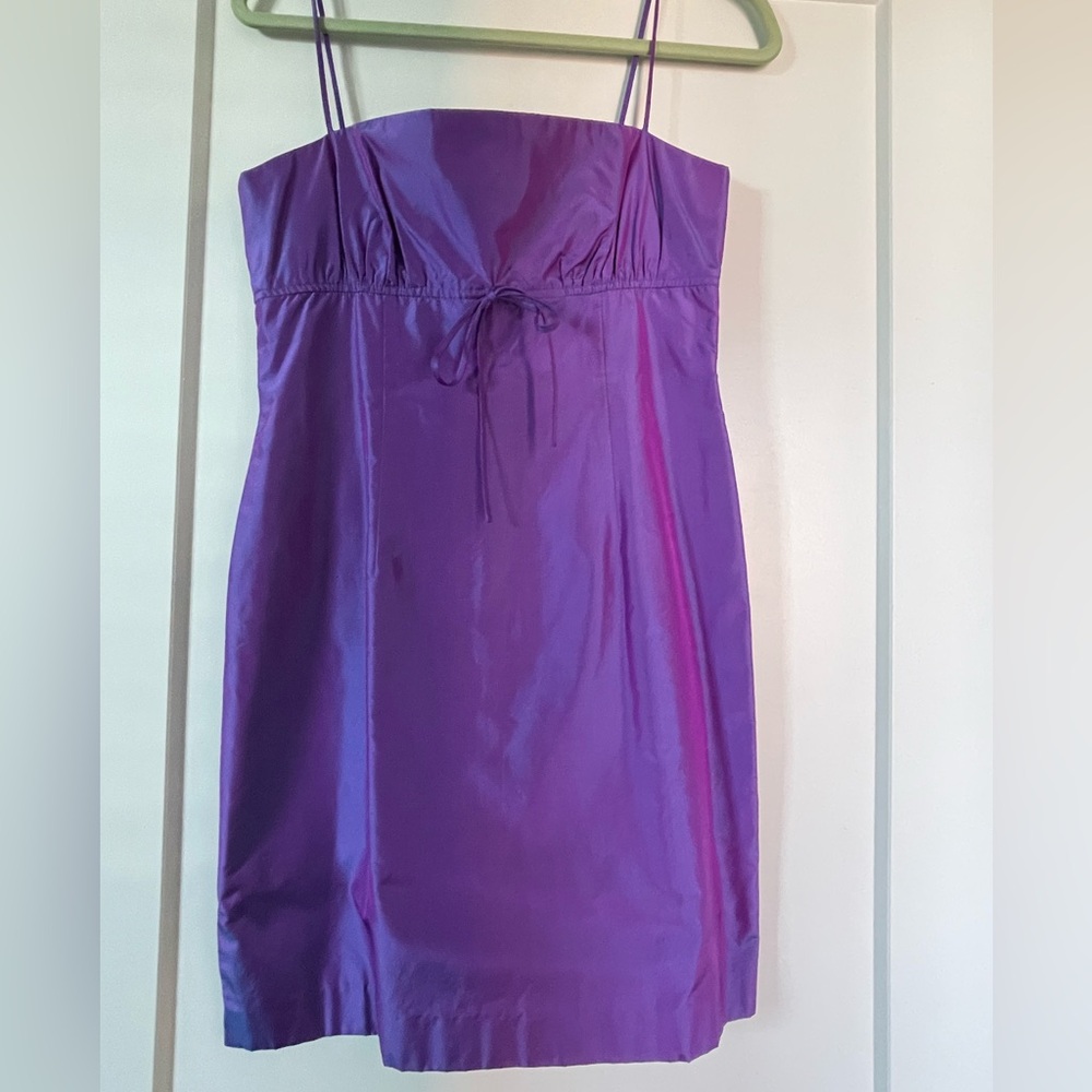 Vintage Laundry by Shelli Segal cocktail dress, purple silk size 6
